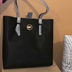 Michael Kors black leather tote